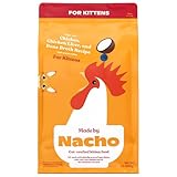 Made by Nacho Kitten Dry Kibble Infused with Bone Broth, Healthy High Protein Cat Food, Cage-Free Chicken and Chicken Liver, 2lb Bag