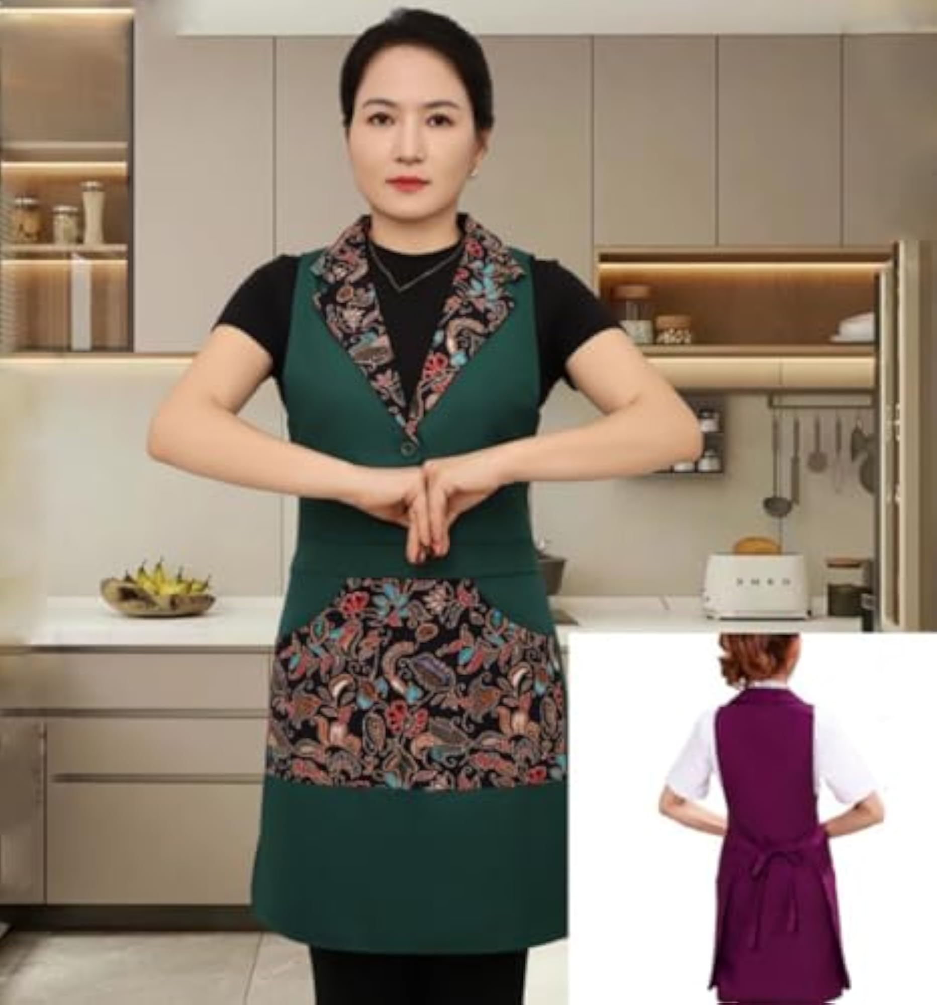 Bib Apron, Water and Oil Resistant, Cooking Kitchen Chef Apron