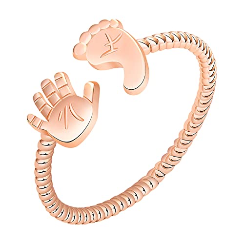 Mignon Petit Paume Des Pieds Créatif Anneau Ouverture Réglable Bague Femme Personnalité Main Bijoux Fête Des Mères Bijoux Cover
