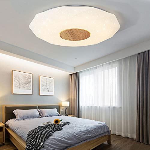 Plafonnier LED moderne rond gypsophile à intensité variable pour salon - 3