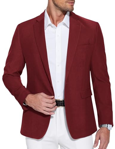 COOFANDY Blazer pour Homme Veste de Sport Loisirs Veste pour Homme Veste de Costume d'affaires Veste de Sport Unie Veste à Un Bouton Costume pour Mariage...