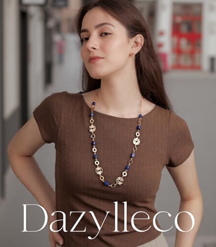 Long Gold Necklaces for Women Dainty Natural Stone Beaded Gold Necklace Mothers Day Gifts Boho Gold Costume Jewelry for Women2