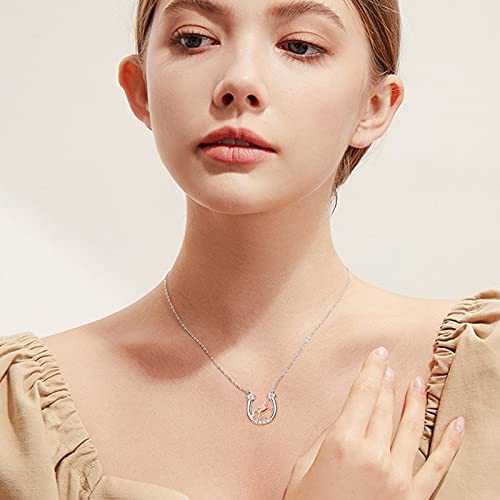 Collar de caballo en forma de U plata ley 925 para niños 5