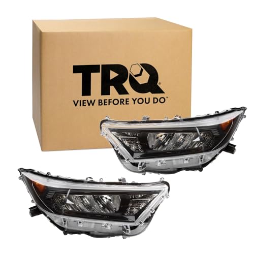 Image of TRQ 2 Piece Headlight Assembly Set Driver & Passenger Side Compatible with Toyota Rav4 LE 2019-2022 LE Hybrid 2019-2021 Japan built TO2518200 TO2519200 8113042822 8117042822