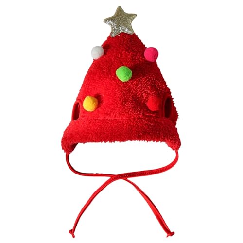 Generisch Cachecol de Natal para animais de estimação, gorro, cães gatos, árvore de Natal, boneco de neve, bonés, lenços, conjunto de roupa de Natal, bonés, lenços, toalhas (D, tamanho único