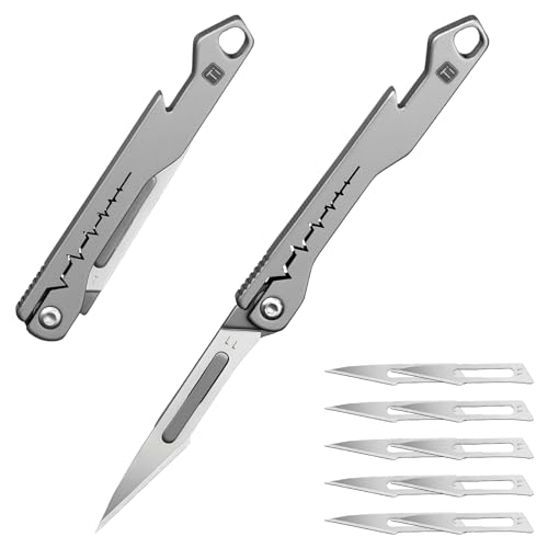 TIKIDESIGN TKK4 Mini Titan Taschenmesser mit Flaschenöffner, Mini EDC Klappmesser, faltbares Utility Knife Allzweckmesser für Männer, EDC Pocket Tool Camping Accessoire für Outdoor