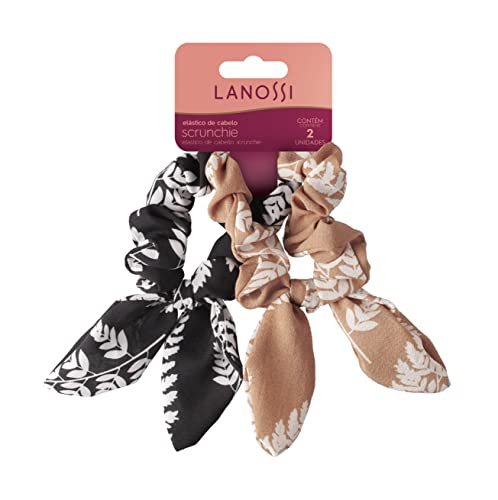 Hair Clouds Floral - 2 Unidades, Cores Preto/Nude, Lanossi Beauty & Care.