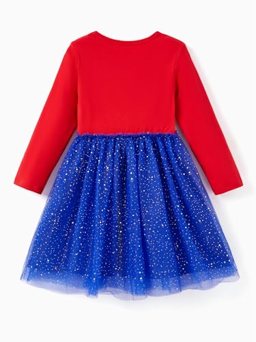 Image of Disney Princess Frozen Elsa Minnie Stitch Toddler Girl Tulle Tutu Dress Ruffle Sleeve Mesh Summer Birthday Party Clothes 2-9Y