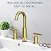 TRUSTMI 8-Inch Widespread Brushed Gold Bathroom Faucet 3 Hole, 2-Handle Gold Vanity Sink Faucet Bathroom with Swivel Spout, Include Overflow Drain and cUPC Supply Lines