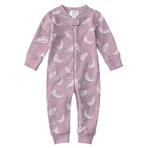 Owlivia Biologisch Katoen Baby Boy Girl Zip Up Sleep N Play, Voetloze Baby Romper, Baby Pyjama met lange mouwen…