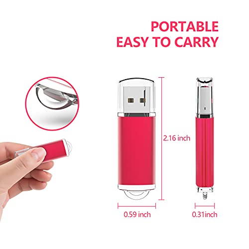 KOOTION 128 GB USB 2.0 Flash Drive Thumb Drive Memory Stick Pen Drive with LED Indicator, Red, 128G - Image 2