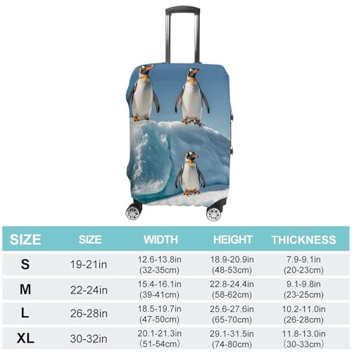 Penguins On The Iceberg Luggage Cover Elastic Suitcase Protector Case Anti-Scratch Washable Baggage Covers Protector For Traveling, Aircraft Consignment L2