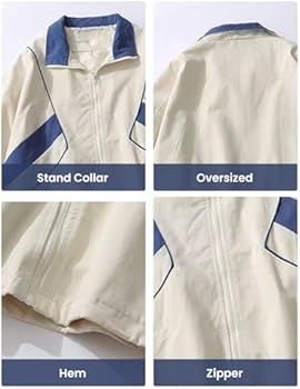 Wyeysyt Jaqueta feminina Y2k com zíper leve corta-vento jaqueta