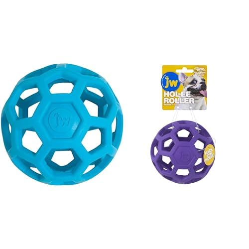 JW Pet HOL-ee Roller Natural Rubber Dog Toy Bundle - Small 3 Inch Medium 4 5 Inch Puzzle