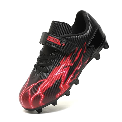 BUWTDAY Boys Girls Soccer Cleats Kids Firm Ground Athletic Outdoor