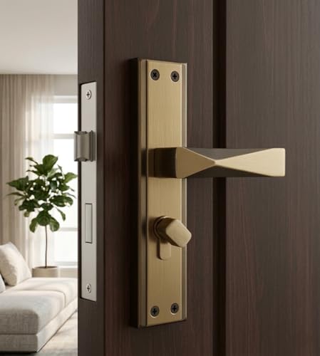 Image of Trevi Mortise Door Lock Set - Heavy Duty Main Door Lock with Keys, 60mm Cylinder, 45x45 mm Lockbody, Handle Lock for Home, Office, Bedroom, Hotel (Antique Finish)