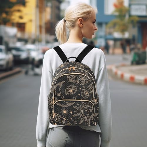 Image of ALAZA Sun Moon Stars Witchy Mini Backpack Purse for Women Travel Bag Fashion Daypack Back Pack Shoulder Bag