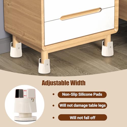 Elevadores de muebles para mesas y camas con altura ajustable blanca 6