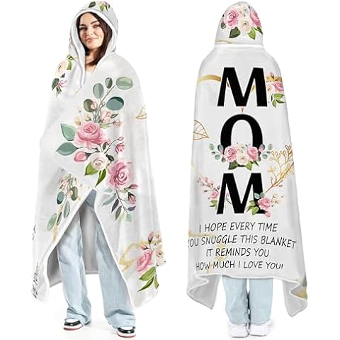 Hexagram Mom Gifts For Christmas Gifts For Mom Christmas Unique Wearable Blanket Mom Gift From Daughter Son, Soft Flannel Blanket For Mothers Gifts From Children KIds Cover