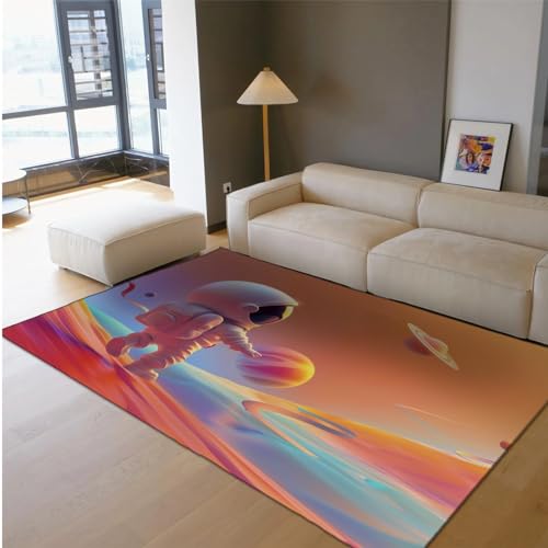 Tapis rose Airman doux à poils bas pour salon et chambre