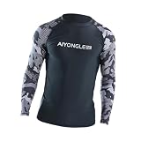 Harilla Camisa de natación para hombre, traje de surf, ajuste suave y cómodo, camisetas de manga larga, camisa de surf, camisa de playa para buceo, surf, L