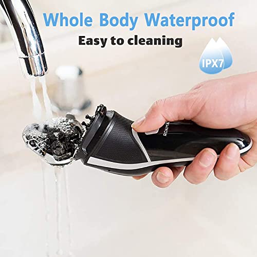 Men Electric Razor, Roaman Rechargeable Corded And Cordless Electric Shaver For Men With Pop-Up Trimmer, Wet Dry Ipx7 Waterproof Led Display 100-240V #TOP5