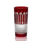 gefärbte und geschliffen CRISTALICA Longdrinkglas 320ml Trinkbecher Wasserglas Kristallglas geschliffen rot