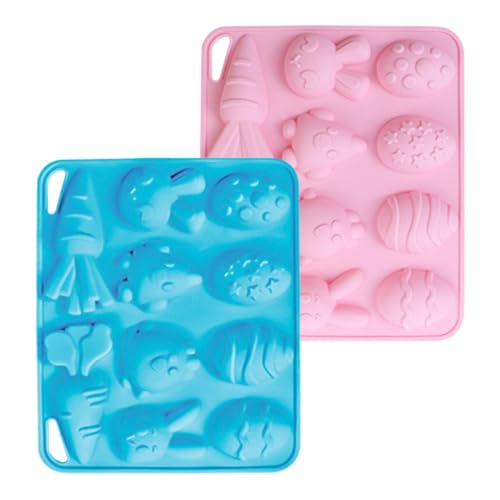 Bunny Silicone Mold, no escénico Easter Mould, Food-Grade Chocolate Egg Mold, Carrot Cake Baking Pan (Pink 1-Pack) , Ideal para puding, caramelo, postres, 6,3 x 5,12 x 0,59 pulgadas