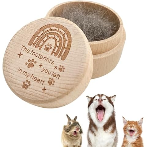 Admaison Wooden Pet Urns for Dogs,Pet Memorial Gifts Box,Cat Keepsake Box with Pet Paw Engraving,Memorial Hair Tooth Nails Ashes Container for Cat,Loss Sympathy Gifts for Pet Lovers (Heart) (Rainbow) Cover