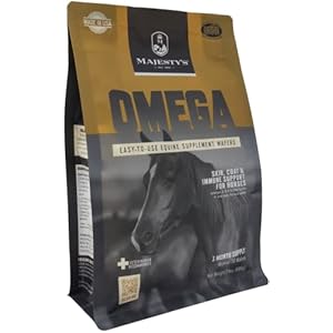 Majesty’s Omega Wafers – Superior Horse / Equine Skin, Coat, and Immune Support Supplement – Omega 3, 6, 9, and Biotin – 60 Count (2 Month Supply)