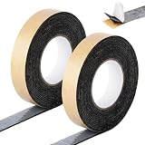 Maasechs 2 Pack 1 Inch x 50 Feet Butyl Tape Double Sided, Black Butyl Sealant Tape Weatherproof Rainproof Vapor Barrier for Concrete Block Cinderblock Crawlspace Wall Crawl Rv Windows Deck Boat