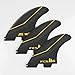FCS2 Short Board Fins JS - PCC 3 Fins (Black/Yellow Line) (LARGE (75-90kg))