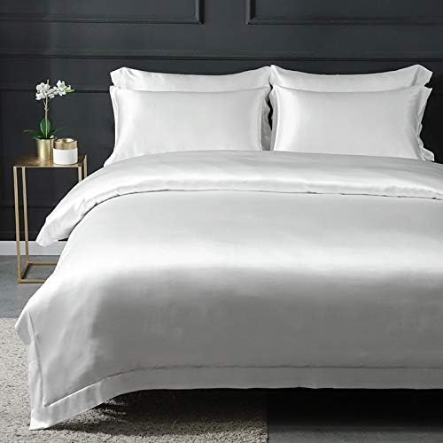 Orose 4Pcs 22MM Silk Sheets Set Queen Size 100% Mulberry Silk Bed Set,Seamless,Thick,Deep Pocket-Ivory