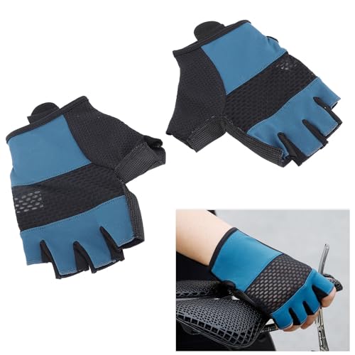 Luvas de Bicicleta Com Absorção de Choque, Luvas de Ciclismo Respiráveis ​​de Malha de Meio Dedo par