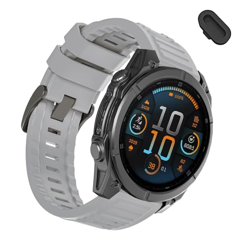 Image of 26mm Quickfit Silicone Watch Bands Compatible with Garmin Fenix 8 Pro /quatix 8 51mm /Fenix 7X /7X Pro /6X /6X Pro /5X /5X Plus /3 HR /Enduro 3 2 /Descent Mk3i 51mm /Mk2i /Tactix 8 /7 pro /epix Pro 51MM