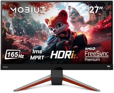 BenQ MOBIUZ EX2710Q Monitor Gaming 27” QHD IPS, 165Hz, 1ms, HDRi, HDR400, 95% P3, Light Tuner, FreeSync Premium, Compatible 120Hz para Xbox Series X, Eye-Care, Altavoces 2,5W