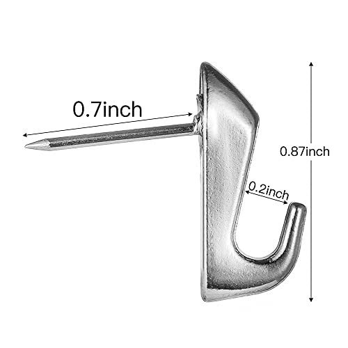 Image of Push Pin Picture Hooks Push Pin Hanger Picture Hanging Nails for Home Office Fabric Wall Wooden,15 Pack (Silver)