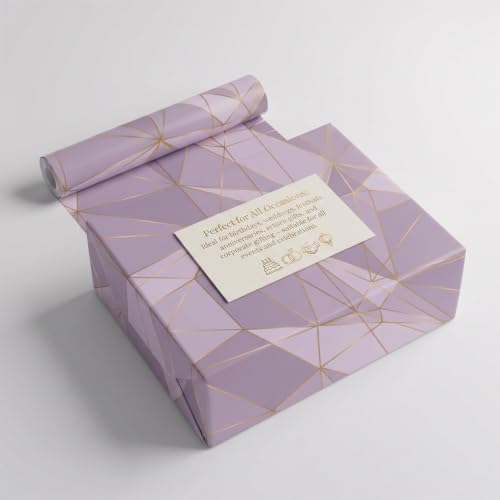 Image of Prettykrafts Abstract Gift Wrapping Paper | Pack of 5 | 70x50x0.2 cm | Large Size | Reusable & Eco-Friendly Paper Bags for Gifting, Parties, Return Gifts, Shopping and Special Occasions, Lavender