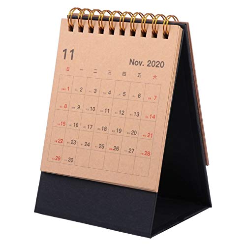 NUOBESTY 2021 Standing Desk Calendar 1pc, 19x16cm Monthly Pages Easel Calendar Student Desk Diary Office Coil Standing Desk Calendar Flip Desktop Calendar - Sept 2020 to Dec 2021
