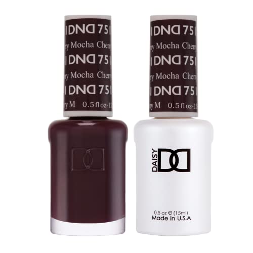 DND Gel Polish Set, Brown Collection, UV/LED Gel Polish and Air Dry Nail Lacquer, Matching Chip-Free Polish Duo, 751 Cherry Mocha, 0.5 Fl Oz