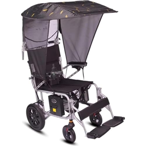 MumuElf 電動車椅子用日除けレインカバー、UV耐性保護、車椅子オーニング傘、ほとんどの車椅子用折りたたみキャノピー傘スタンド (通気,A)