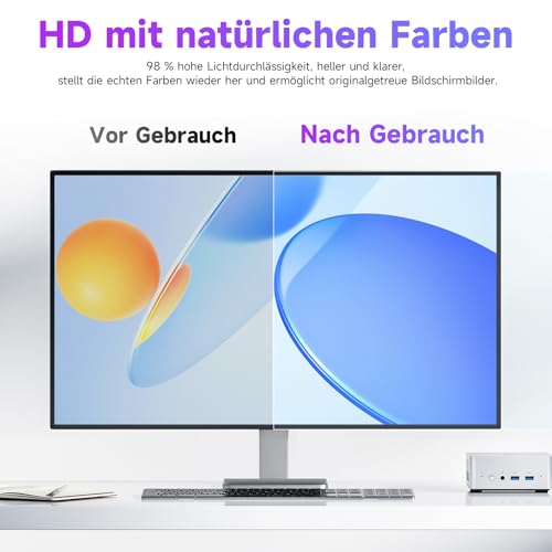 IPROKKO 2 Stück 21.5 Zoll Anti-Blaulicht-Displayschutzfolie für Computermonitor, Abnehmbares 16:9-Seitenverhältnis, Blendschutzfolie Augenschutz Schutzfolie