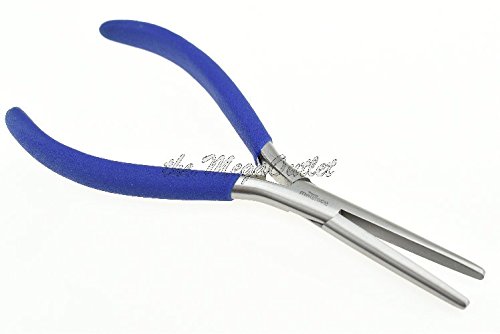 Alicates para extensiones de pelo de acero inoxidable de 17,78 cm, color azul