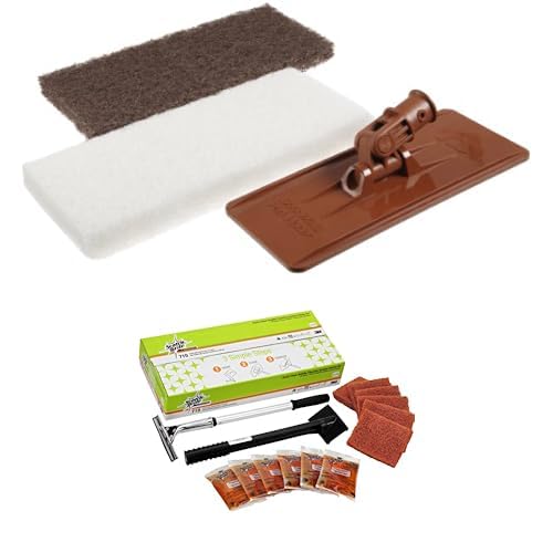 Bundle of 3M Doodlebug Introductory Kit+3M Scotch-Brite Griddle Cleaning, Quick Clean System, Heavy Duty, Cleans in 3-5 Minutes, Baked On Food and Cooking Oils, Use on Hot or Cool Griddle, (1 System)