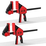 EHDY Bar Clamps for Woodworking, 2-Piece 24 Inch Clamps Set with 550 LBS Load Limit, One-Handed Clamp/Spreader, Heavy-Duty Quick-Change F Clamp, Ideal for Woodworking/Carpentry/Home Improvement/DIY