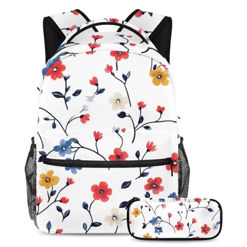 Sac à dos fleurs grand modèle pour ranger toutes ses affaires de cours