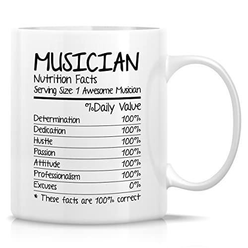 Retreez Funny Mug - Musician Nutrition Facts Music Life Coffee Mugs