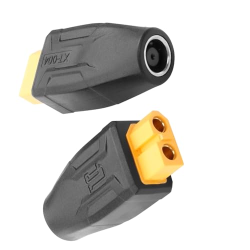 2 conectores hembra XT60 a DC5221 Barra 2.1mm x 5.5mm miniatura 1