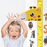 Height Chart for Kids No-Drill Giraffe Themed Growth Chart for Wall for Boys & Girls with Scale and Marker for Nursery Decor