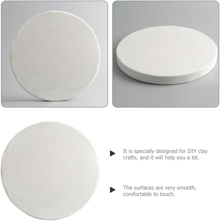 Miniatura 7 de MERRYHAPY Murciélago de cerámica de yeso para manualidades de arcilla, tabla de secado de 11.81 pulgadas para alfareros, discos de yeso redondo